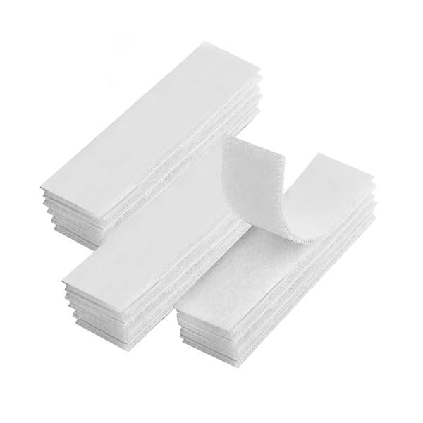 DanYun マジックテープ 面ファスナー 両面テープ 白 3×10cm 15枚セット ベルクロテープ 超強力粘着 両面テープ付き 剥がせる