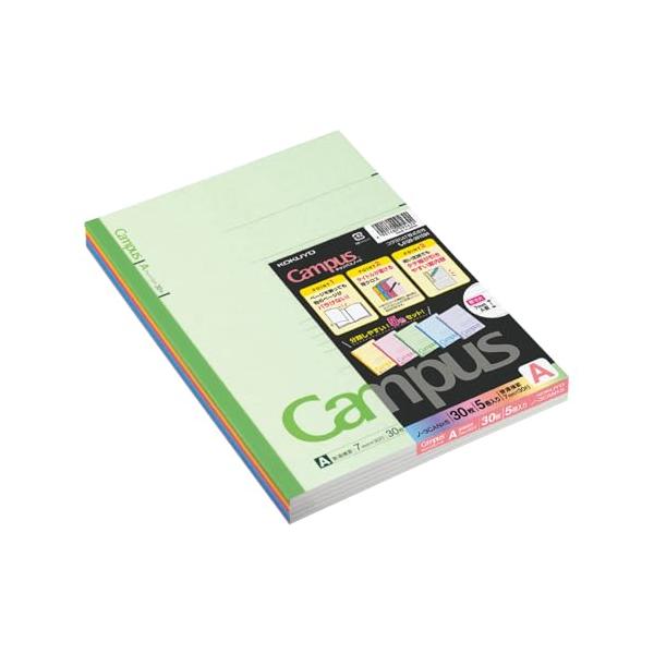 コクヨ ノート キャンパスノート 5冊パック 5色アソート B5 A罫 30枚 ノ-3CANX5