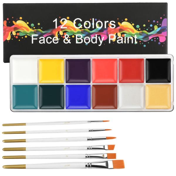 Chisafly フェイスペイント 12色セット ボディペイント 絵の具 マタニティペイント 顔ペイント 白塗り 安全 無毒 エコ メイク