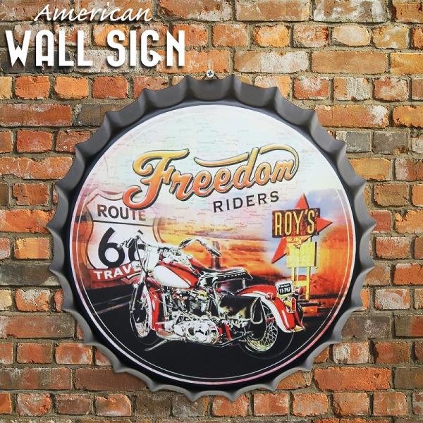 王冠 ブリキ看板 蓋 ROUTE66 ハーレーダビッドソン HARLEY DAVIDSON