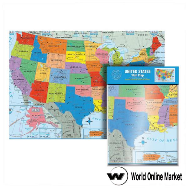 USA ウォールマップ アメリカ州 地図 メール便発送可