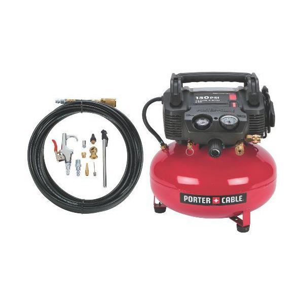 Porter-Cable|[^[P[u C2002-WK Oil-Free UMC Pancake Compressor with 13-Piece Accessory Kit