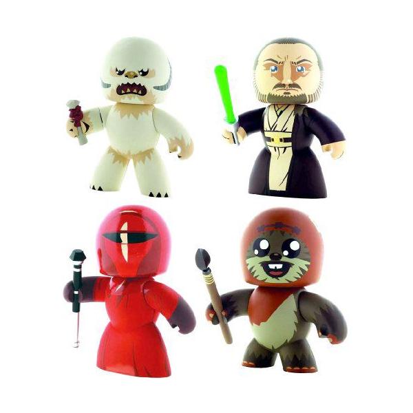 X^[EH[Y Mighty Muggs 2009 Zbg of 4 Wave 1 Vinyl tBMA (Qui-GonC WicketC Royal Gua