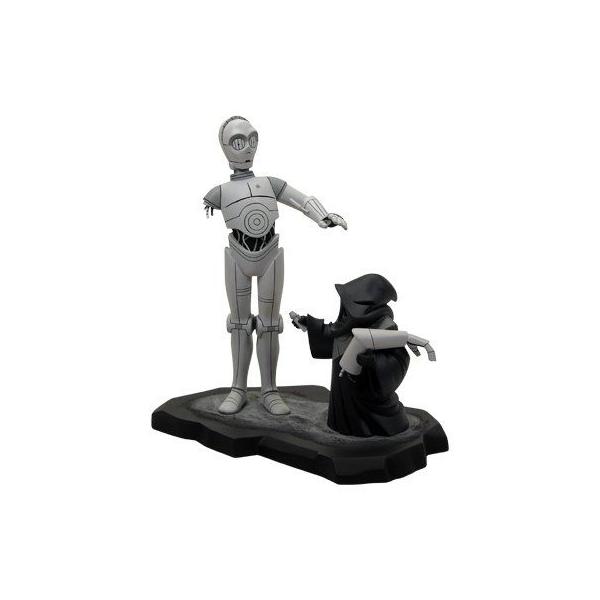 X^[EH[Y Gentle Giant Statue Animated C-3PO Black and White