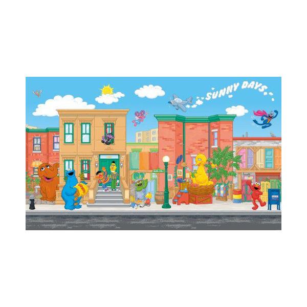 RoomMates JL1213M Sesame Street(セサミストリート) Prepasted Chair Rail Wall Mural