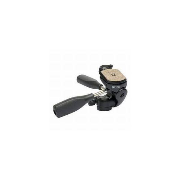 Slik SH-705E Medium-Duty 3-Way Pan Tripod Head with Quick Release, Capacity: 9.9 lbs.