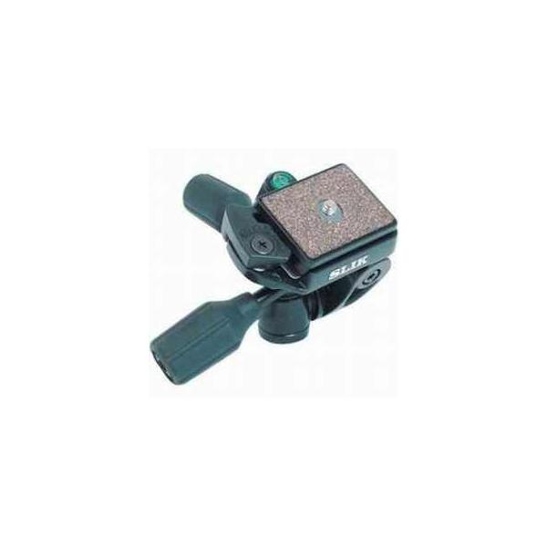 Slik SH-704E Compact &amp; Light 3-Way Pan Tripod Head with Quick Release, Capacity: 5.5 lbs.