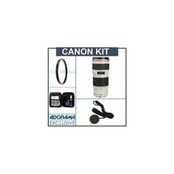 Canon EF 70-200mm f/4L USM AF Lens Kit, USA with Tiffen 67mm UV Filter, Lens Cap Leash, Professio