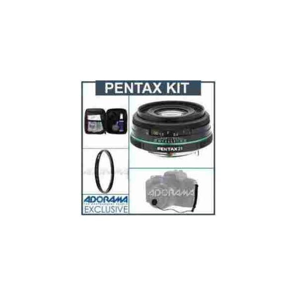 Pentax SMCP-DA 21mm f/3.2 AL Auto Focus Limited Edition Lens Kit, Black with Tiffen 49mm UV Filte