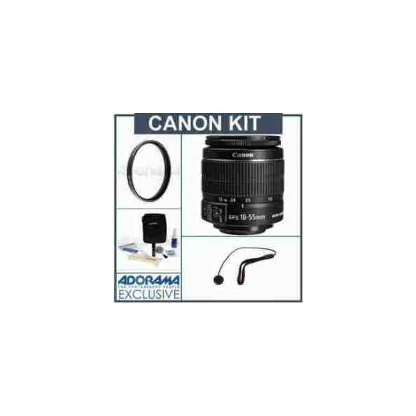Canon EF-S 18-55mm f/3.5-5.6 IS Auto Focus Lens Kit, with Pro Optic 58mm MC UV Filter, Lens Cap L