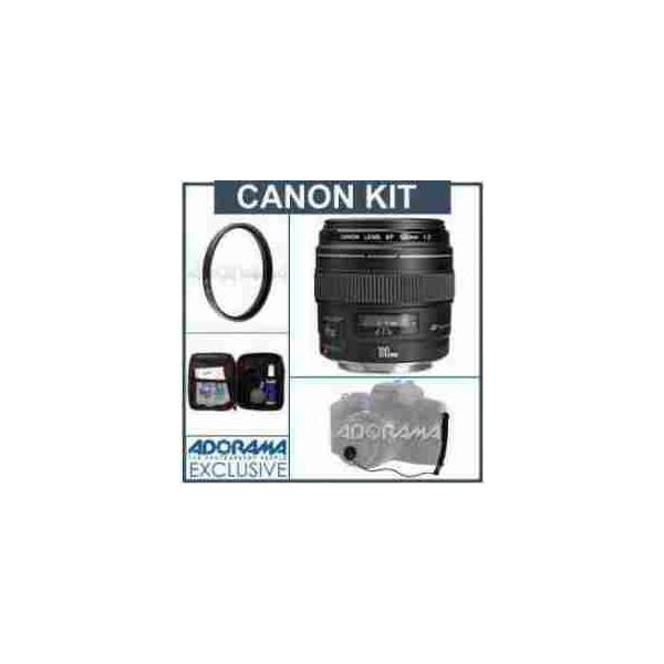 Canon EF 100mm f/2 USM Medium Telephoto AutoFocus Lens Kit, USA with Pro Optic 58mm MC UV Filter,