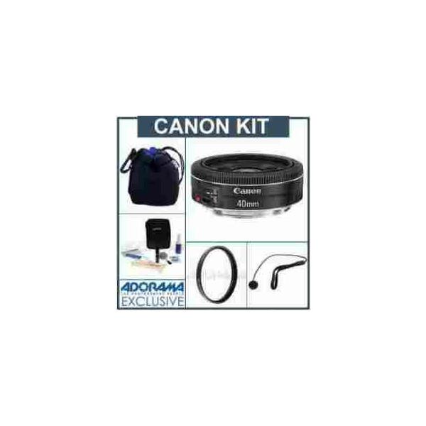 Canon EF 40mm f/2.8 STM Pancake Lens - USA Warranty - Bundle - with Pro Optic 52mm MC UV Filter,