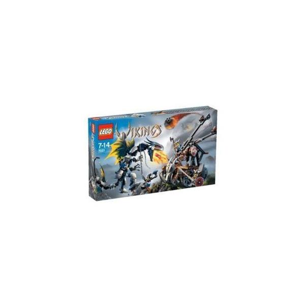 yLEGO(S) oCLOz 7021 VIKINGS Double Catapult vs. The Armored Ofnir Dragon @CLO _u J^pg