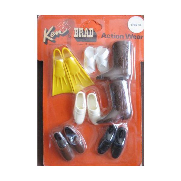 Barbie(o[r[) KEN(P) &amp; BRAD Action Wear SHOE INS V[YC u[c &amp; Footwear (1970 Mattel H