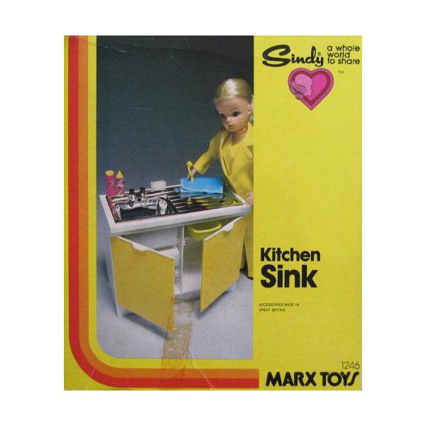 Sindy Kitchen Sink For Barbie(バービー) &amp; 11.5” ファッション 人形 (1979 Marx)