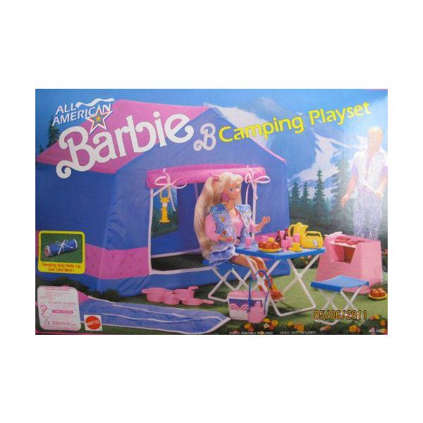 All AJ Barbie(o[r[) CAMPING Playset / TentC Sleeping Bag &amp; MORE! (1991 Arco ToysC Ma