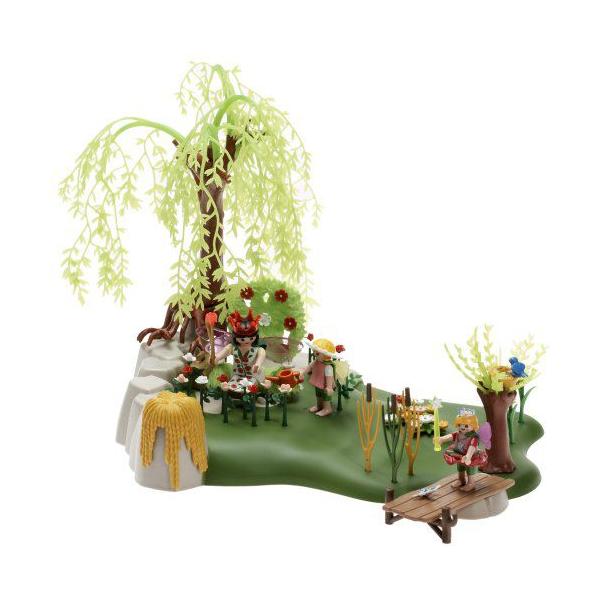 playmobilプレイモービル　街づくり用噴水のある庭園 背景 花 自然 水 playmobilプレイモービル 街づくり用噴水のある庭園 背景 花 自然 水