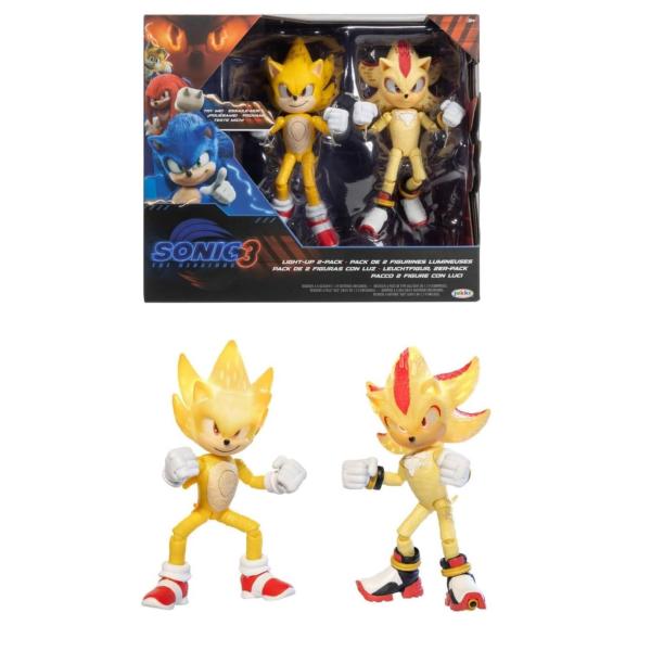 JAKKS パシフィックソニック ザ ヘッジホッグ ライトアップ スーパーソニック & スーパーシャドウ アクションフィギュアセット