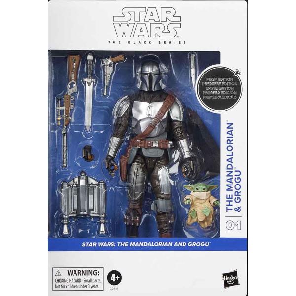 スター・ウォーズ 初版 ブラックシリーズ マンダロリアン&グローグ、マンダロリアン&ググデラックスコレクタブル6インチアクションフィギュア