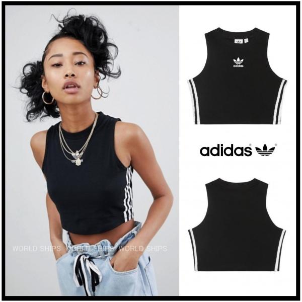 アディダス タンクトップ レディース ノースリーブ メンズ アディダスオリジナルス クロップド トップ 3 ストライプス ブラック Adidas 307 World Ships 通販 Yahoo ショッピング