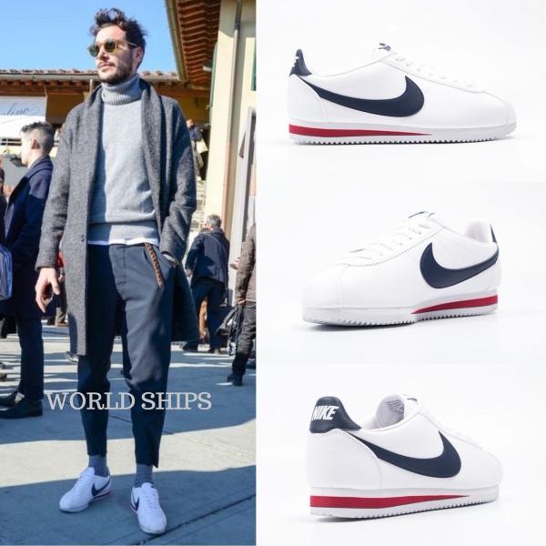 クラシック コルテッツ ナイキ スニーカー Nike Classic Cortez Leather ホワイト ネイビー Nike 343 World Ships 通販 Yahoo ショッピング