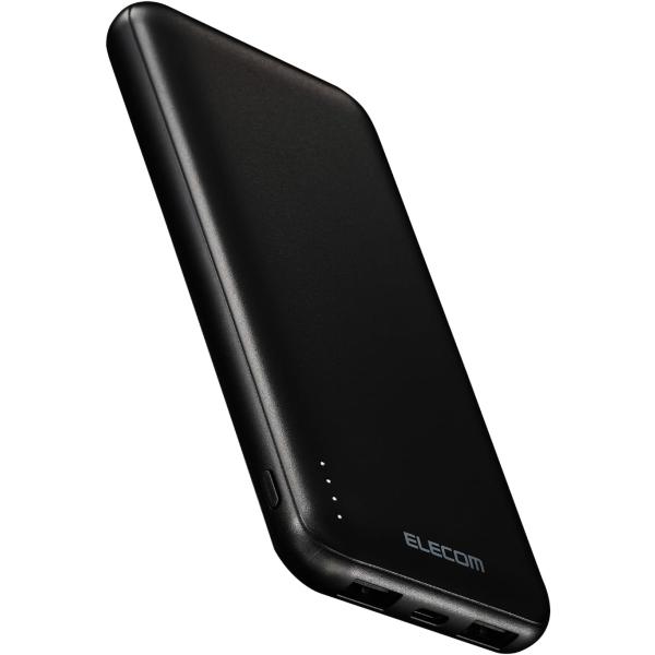 エレコム モバイルバッテリー 10000mAh 15W 3ポート Type-C×1 USB-A×2 microB(入力専用) 機内持ち込み可 PSE技術基準適合 ブラック EC-C37BK