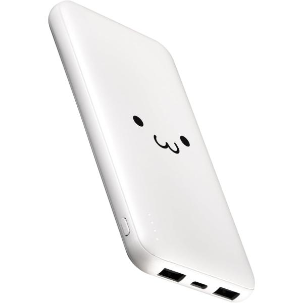 エレコム モバイルバッテリー 10000mAh 15W 3ポート Type-C×1 USB-A×2 microB(入力専用) 機内持ち込み可 PSE技術基準適合 しろちゃん EC-C37WF