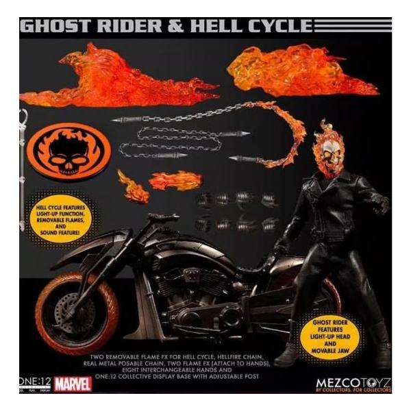 Mezco ゴーストライダー &amp; ヒルバイク 112スケール アクションフィギュア ホットトイズ zero マーベル