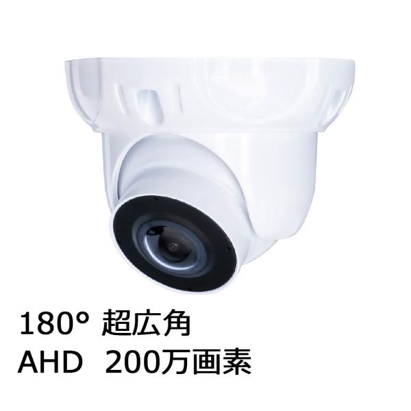 超広角180°レンズ搭載2.1メガピクセル防水ドーム型AHDカメラ　MTD-H180AHD　