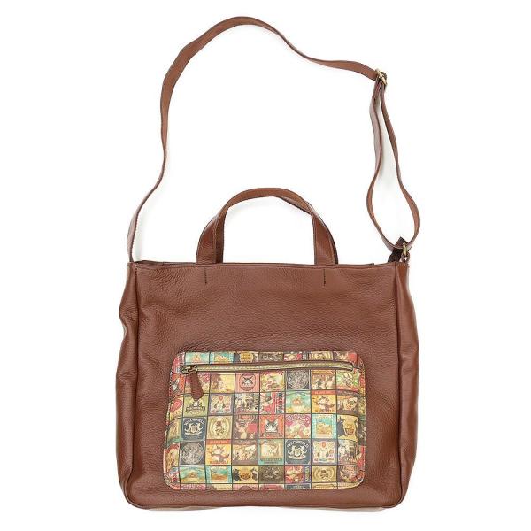 わちふぃーるど　ダヤン　レトロアートレザーハンドルバッグ わちふぃーるど（WachiField） レトロアートレザー2WAYバッグ わち