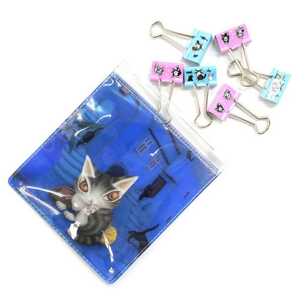 ケース入りWクリップ 黒猫のいる街 わちふぃーるどダヤン ネコグッズ