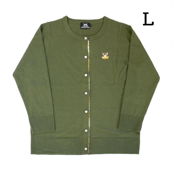 猫足ボタンニットカーデL ミモザKH わちふぃーど ダヤン : 940485  