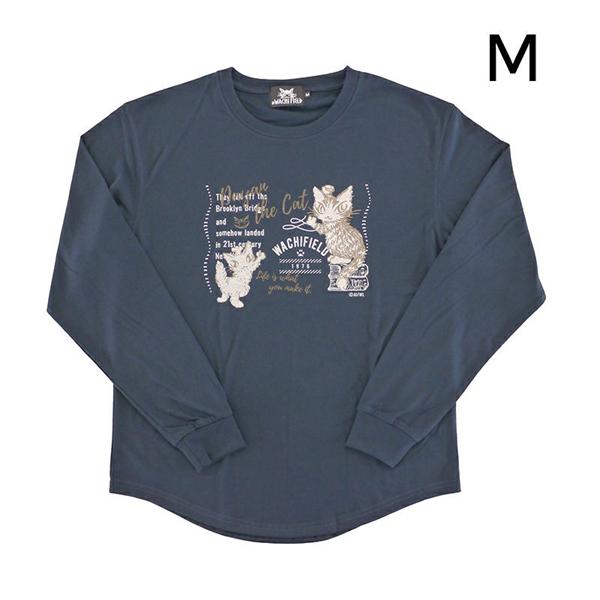ラウンドテール長袖T M BK 紺 わちふぃーるど ダヤン Tシャツ : わ 