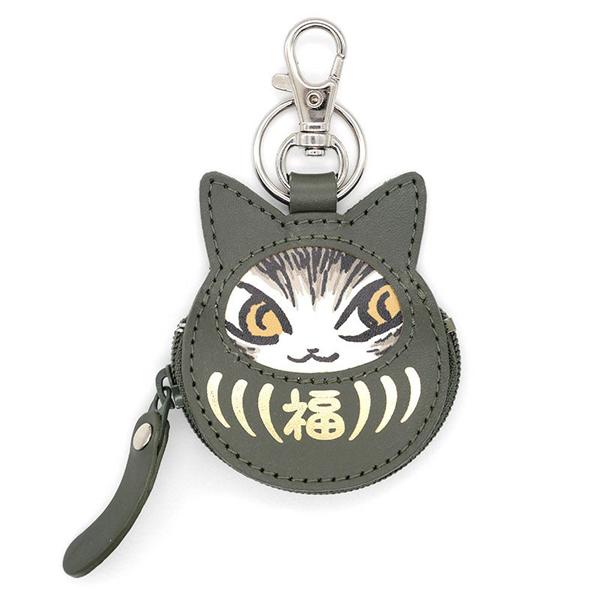Fc猫だるま小銭キー 緑・ダヤン わちふぃーるど ダヤン ネコ : わちふ