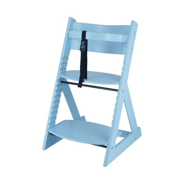 ベビーチェア 子供椅子 幅450×奥行505×高さ78mm ペールブルー 落下防止ベルト付 グローアップチェア 組立品 プレゼント〔代引不可〕