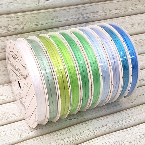 ラッピングリボン リボンセット Heiko シモジマ シングルサテンリボン3mm お得な10色セット グリーン ブルー系 シモジマラッピング倶楽部 通販 Paypayモール