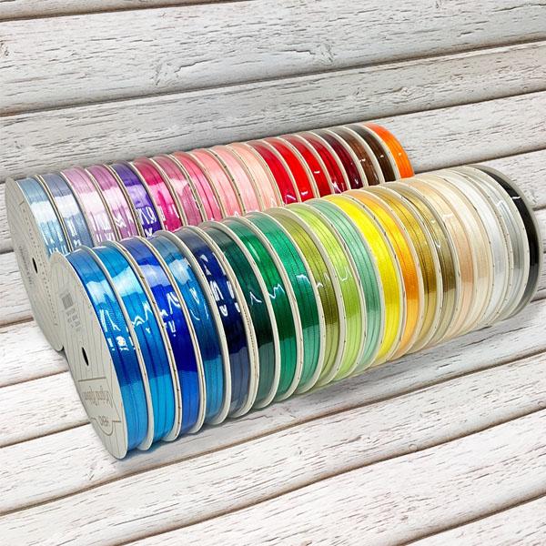 ラッピングリボン リボンセット Heiko シモジマ憧れの全色セット シングルサテンリボン Anuenue3mmセット 40巻入り 3mmｘm シモジマラッピング倶楽部 通販 Paypayモール