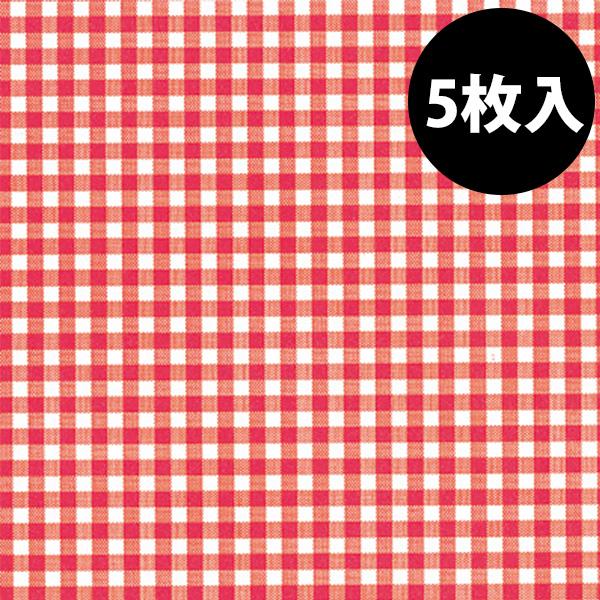 包装紙 少量パック HEIKO シモジマ ラッピングペーパー 半才 ギンガムミニ 赤 5枚入 002321500 上質紙