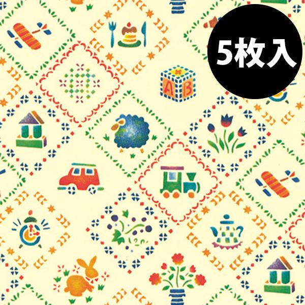 包装紙 少量パック HEIKO シモジマ ラッピングペーパー 半才 ステンシルハウス 5枚入 002305900 上質紙