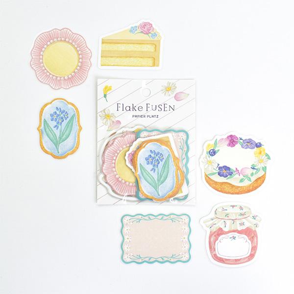 付箋 ふせん PAPIER PLATZ パピアプラッツ クレス ア・ラ・カル堂 フレーク付箋 Fleur et Sweets-Le jardin 60-027 30枚入 花 スイーツ