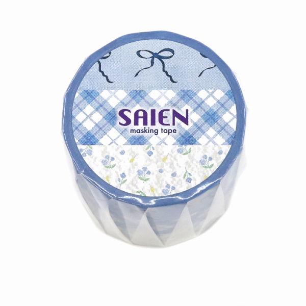 マスキングテープ SAIEN 彩宴 カミイソ産商 オリジナルシリーズ 空色リボン3柄 UR-2032 15mm×7m 3巻セット 夏柄 summer collection