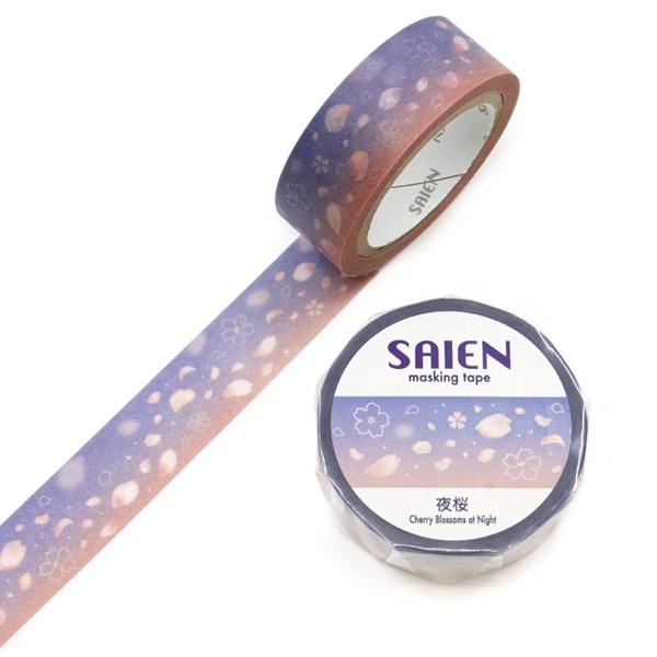 テープ・マスキングテープ Kazumamacyan マスキングテープ SAIEN 彩宴 カミイソ産商 オリジナルシリーズ 夜桜