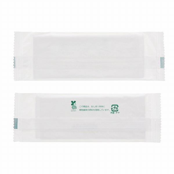 肌触りが良く、丈夫なレーヨン不織布タイプの平型おしぼりです。おしぼり本体にバイオマス成分を配合した環境にやさしい仕様です。 ●入数:100枚シートサイズ：180×240mm
