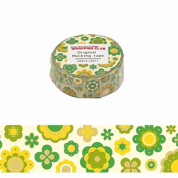 �}�X�L���O�e�[�v ���[���h�N���t�g RETRO FLOWERS SMJ-011 15mm×7m