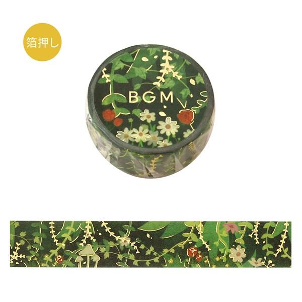 マスキングテープ BGM ビージーエム 箔押し Life ライフ みどりの小道 BM-LGCA153 15mm×5m