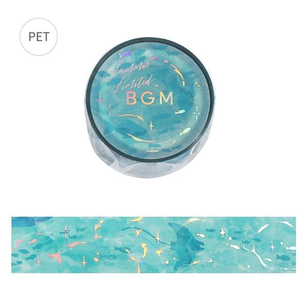 クリアテープ 透明テープ ビージーエム BGM 夏限定・波影 BM-CLN022 箔押し 20mm×5m 海