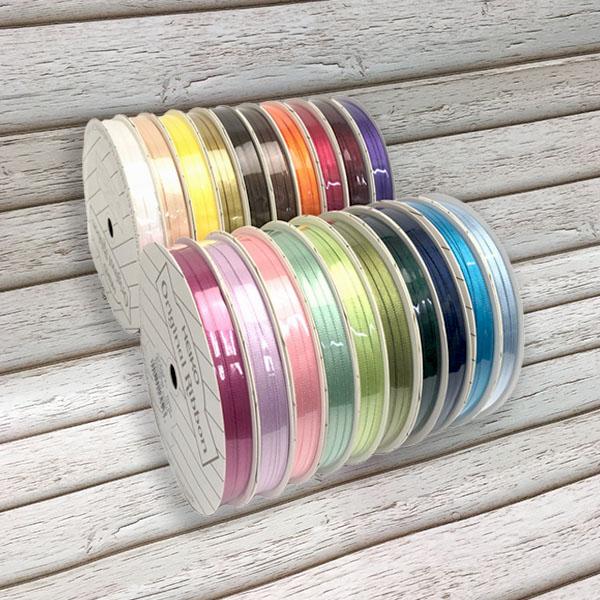 シングルサテンリボン3mm お得な20色セレクションセット : シモジマ