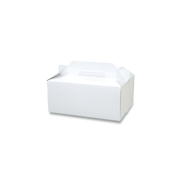 食品包材　ケーキ箱　キャリーケース　ホワイト 6ｘ8 25枚入