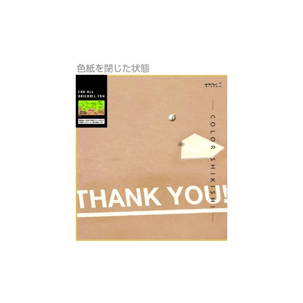 midori ミドリ カラー色紙 二つ折り 野球場柄 33166-006