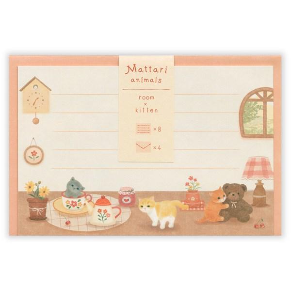 ミニレターセット エヌビー社 ミニレター まったりアニマルズ デイ キトゥン 2312302 ネコ 子ねこ